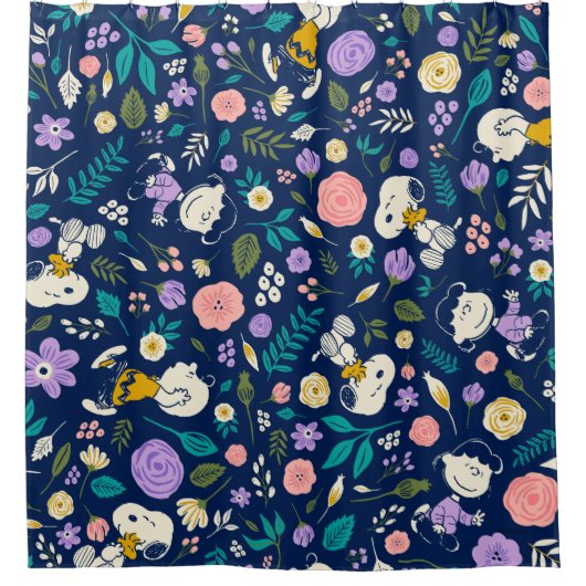 Peanuts In Bloom Pattern Douchegordijn (Voorkant)