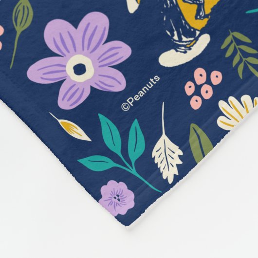 Peanuts In Bloom Pattern Fleece Deken (Hoek)