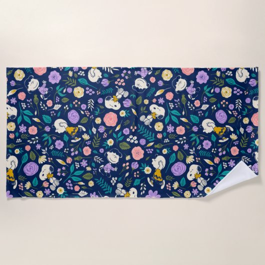 Peanuts In Bloom Pattern Strandlaken (Voorkant)