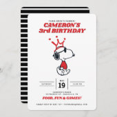 Peanuts Joe Cool Birthday Uitnodiging (Voorkant / Achterkant)