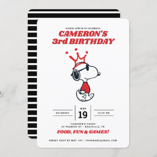 Peanuts Joe Cool Birthday Uitnodiging