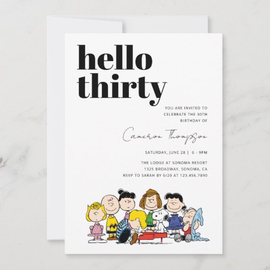 Peanuts karakters - 30ste verjaardag kaart (Voorkant)