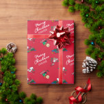Peanuts | Kerst cadeauverpakking patroon Cadeaupapier<br><div class="desc">Wikkel dat speciale cadeau in met deze leuke Peanuts Christmas cadeauverpakking. Aanpassen door een bericht en jouw namen toe te voegen.</div>