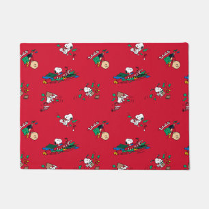 Peanuts Kerst cadeauverpakking patroon Deurmat