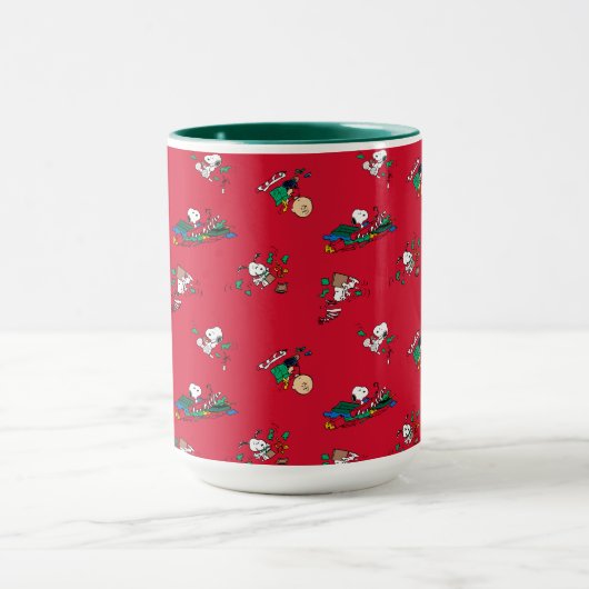 Peanuts | Kerst cadeauverpakking patroon Mok (Midden)