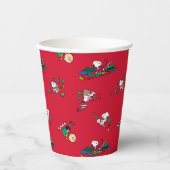 Peanuts | Kerst cadeauverpakking patroon Papieren Bekers (Voorkant)