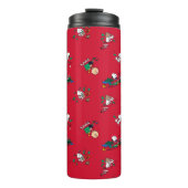 Peanuts | Kerst cadeauverpakking patroon Thermosbeker (Voorkant)