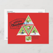 Peanuts | Kerstboom Postzegels Feestdagenkaart (Voorkant / Achterkant)