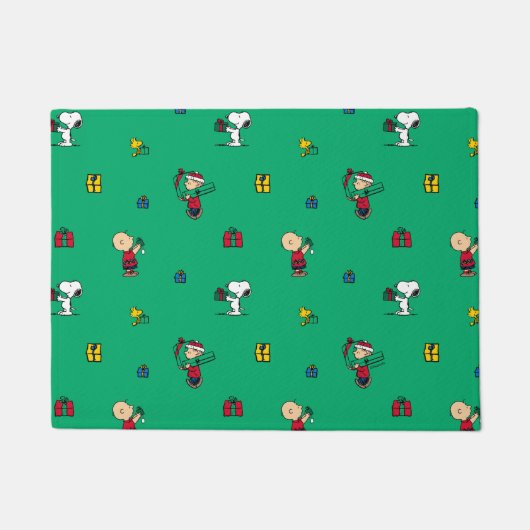 Peanuts | Kerstcadeau Giving Pattern Deurmat (Voorkant)