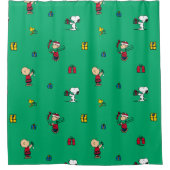 Peanuts | Kerstcadeau Giving Pattern Douchegordijn (Voorkant)