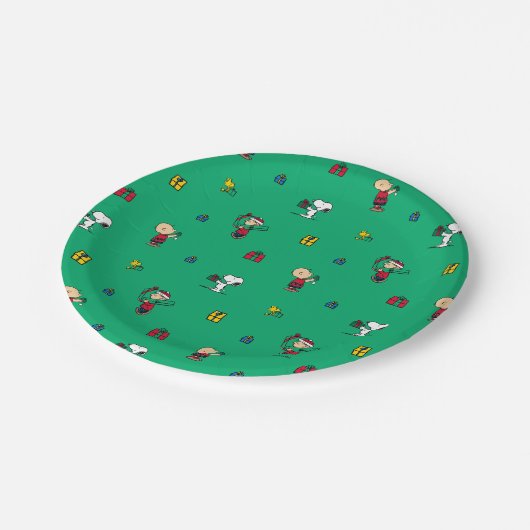 Peanuts | Kerstcadeau Giving Pattern Papieren Bordje (Gekanteld)