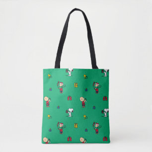 Peanuts   Kerstcadeau Giving Pattern Tote Bag