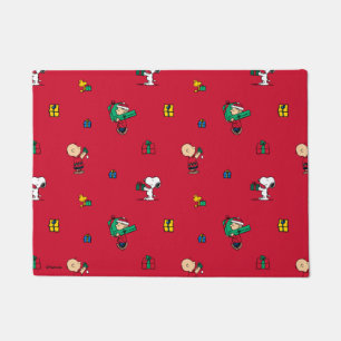 Peanuts Kerstcadeau Giving Red Deurmat