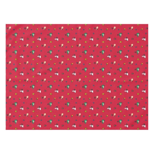Peanuts | Kerstcadeau Giving Red Tafelkleed (Voorkant (Horizontaal))