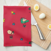 Peanuts | Kerstcadeau Giving Red Theedoek (Quarter Fold)