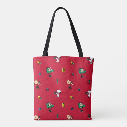 Peanuts | Kerstcadeau Giving Red Tote Bag (Achterkant)