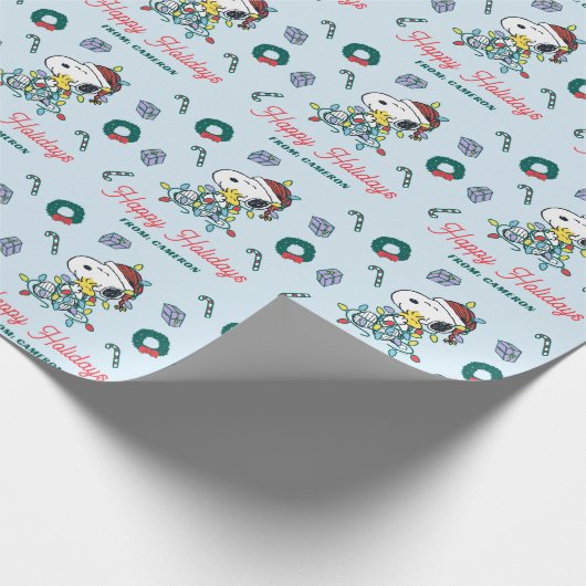Peanuts | Kerstliefde en Lichten Cadeaupapier (Hoek)