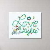 Peanuts | Kerstliefde en Lichten Canvas Afdruk (Voorkant)
