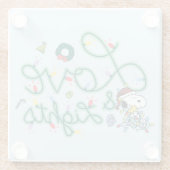 Peanuts | Kerstliefde en Lichten Glazen Onderzetter (Achterkant)