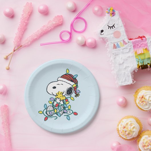 Peanuts | Kerstliefde en Lichten Papieren Bordje (Feest)