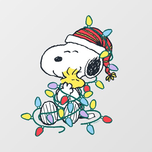 Peanuts | Kerstliefde en Lichten Raamsticker (Vel)
