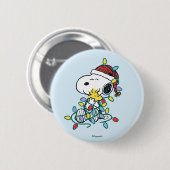 Peanuts | Kerstliefde en Lichten Ronde Button 5,7 Cm (Voorkant /achterkant)