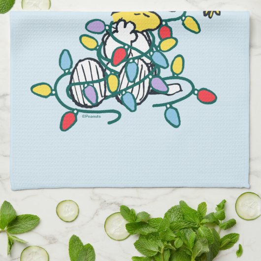 Peanuts | Kerstliefde en Lichten Theedoek (Gevouwen)