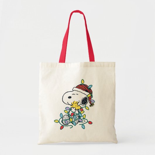 Peanuts | Kerstliefde en Lichten Tote Bag (Voorkant)