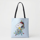 Peanuts | Kerstliefde en Lichten Tote Bag (Voorkant)