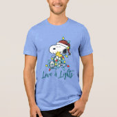 Peanuts | Kerstliefde en Lichten Tri-Blend Shirt (Voorkant)