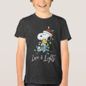 Peanuts | Kerstliefde en Lichten Tri-Blend Shirt (Voorkant)