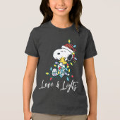 Peanuts | Kerstliefde en Lichten Tri-Blend Shirt (Voorkant)