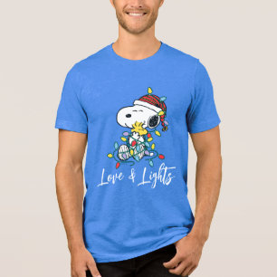 Peanuts   Kerstliefde en Lichten Tri-Blend Shirt
