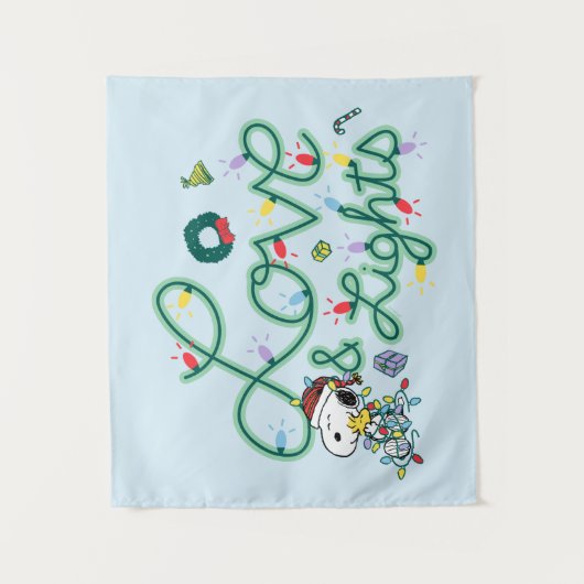 Peanuts | Kerstliefde en Lichten Wandkleed (Voorkant)