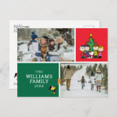 Peanuts Kerstmis Familie Foto Collage Feestdagenkaart (Voorkant / Achterkant)