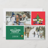 Peanuts Kerstmis Familie Foto Collage Feestdagenkaart (Voorkant)