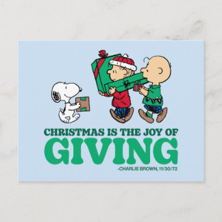 Peanuts | Kerstmis is de vreugde van het geven Briefkaart