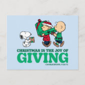 Peanuts | Kerstmis is de vreugde van het geven Briefkaart (Voorkant)