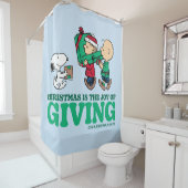 Peanuts | Kerstmis is de vreugde van het geven Douchegordijn (In situ)