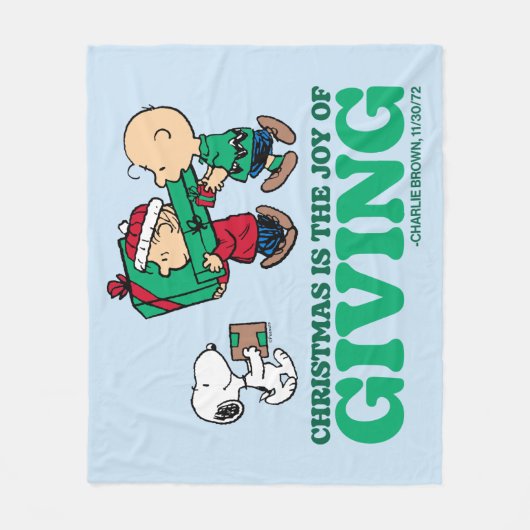 Peanuts | Kerstmis is de vreugde van het geven Fleece Deken (Voorkant)