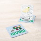 Peanuts | Kerstmis is de vreugde van het geven Kartonnen Onderzetters (Insitu)