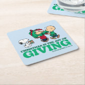 Peanuts | Kerstmis is de vreugde van het geven Kartonnen Onderzetters (Schuin)