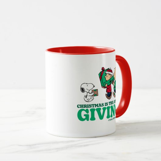 Peanuts | Kerstmis is de vreugde van het geven Mok (Voorkant rechts)