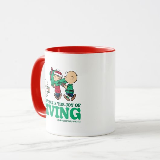 Peanuts | Kerstmis is de vreugde van het geven Mok (Voorkant links)