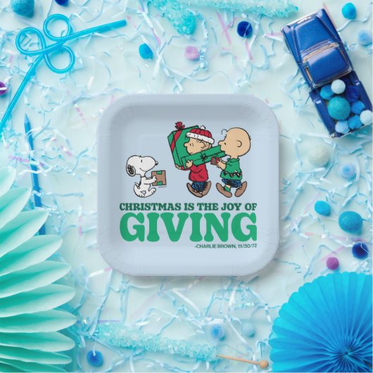 Peanuts | Kerstmis is de vreugde van het geven Papieren Bordje (Feest)