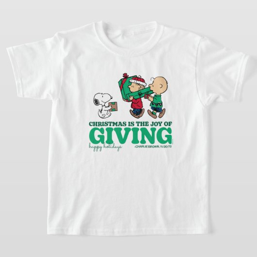 Peanuts | Kerstmis is de vreugde van het geven T-shirt (Laagn)