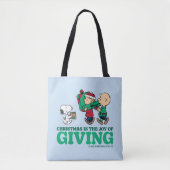 Peanuts | Kerstmis is de vreugde van het geven Tote Bag (Voorkant)