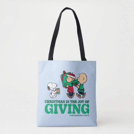 Peanuts | Kerstmis is de vreugde van het geven Tote Bag (Voorkant)