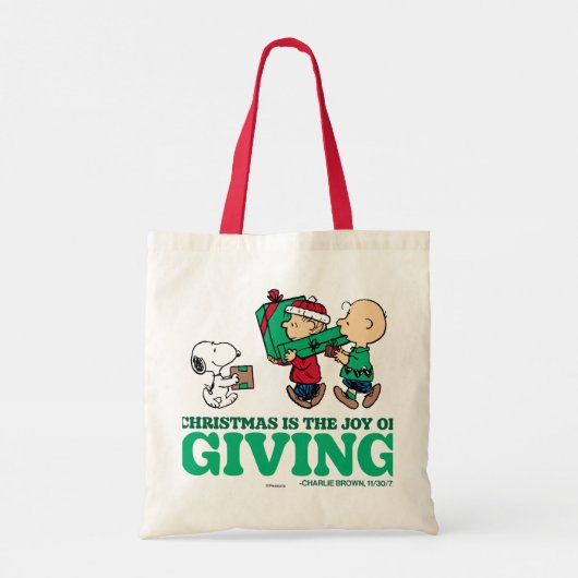 Peanuts | Kerstmis is de vreugde van het geven Tote Bag (Achterkant)