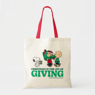 Peanuts   Kerstmis is de vreugde van het geven Tote Bag